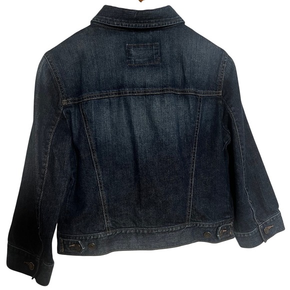 LOFT Women's Denim Jacket Dark Wash Size‎ 8 Trucker Style - Picture 5 of 8